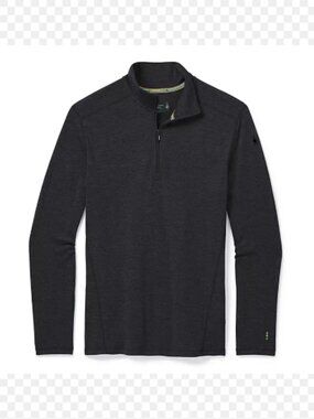 Smartwool Merino 250 Quarter Zip Wool Base Layer Charcoal Heather Men's Large